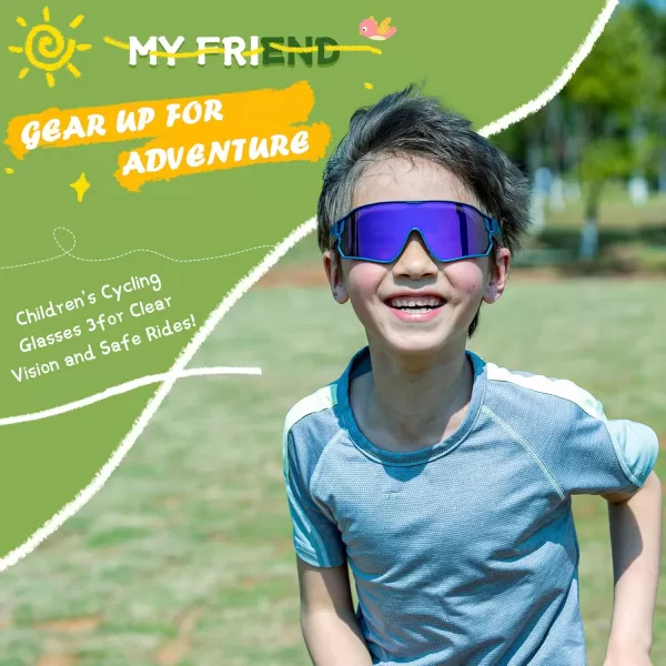 imageROCKBROS Kids Sunglasses Photochromic Sports Sunglasses For Boys Girls Youth MTB Biking Sunglasses for Kids Ages 8 to 14Turquoise