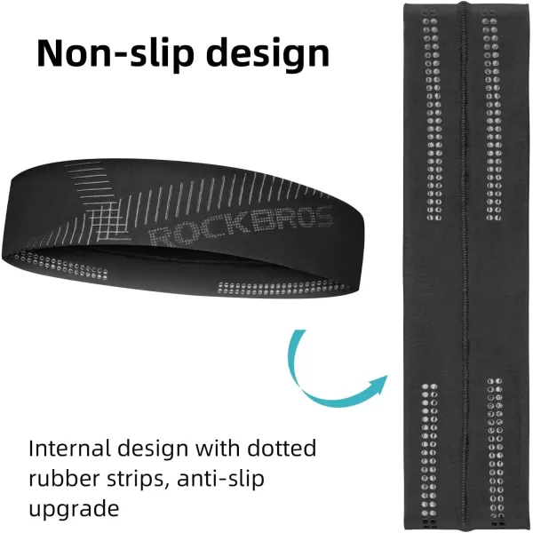 imageROCKBROS Mens Headband Running Elastic NonSlip Sweat Bands Soft Fabric Head Bands for Women Yoga Workout Basketballblack
