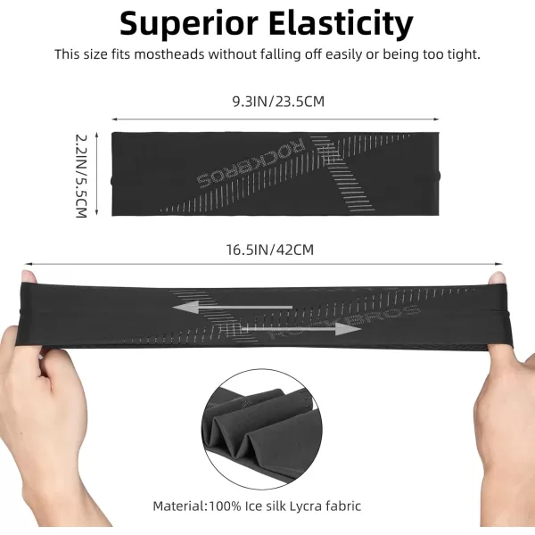 imageROCKBROS Mens Headband Running Elastic NonSlip Sweat Bands Soft Fabric Head Bands for Women Yoga Workout Basketballblack