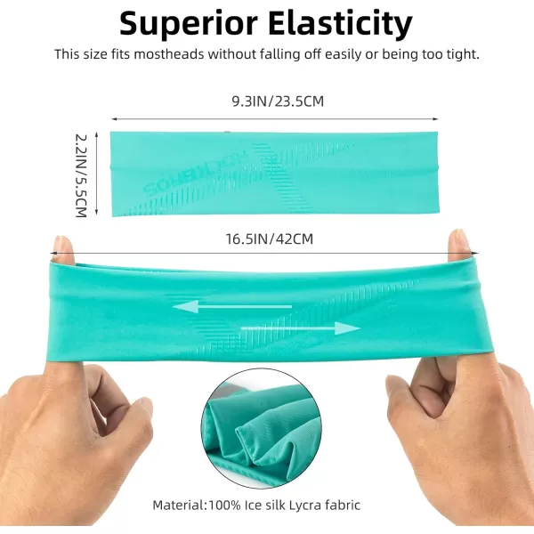imageROCKBROS Mens Headband Running Elastic NonSlip Sweat Bands Soft Fabric Head Bands for Women Yoga Workout Basketballblue