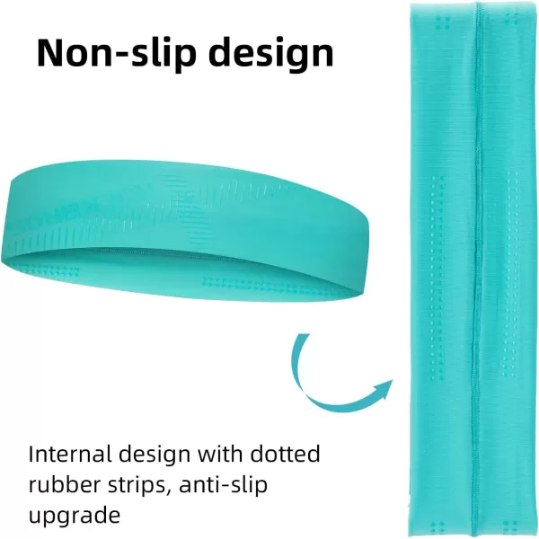 imageROCKBROS Mens Headband Running Elastic NonSlip Sweat Bands Soft Fabric Head Bands for Women Yoga Workout Basketballblue