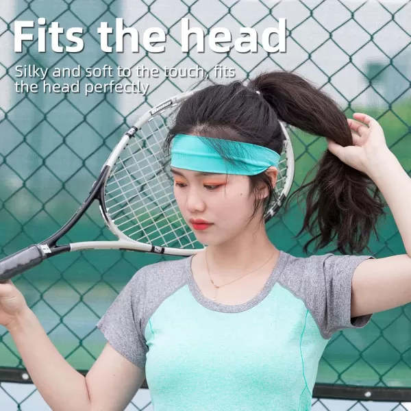 imageROCKBROS Mens Headband Running Elastic NonSlip Sweat Bands Soft Fabric Head Bands for Women Yoga Workout Basketballblue