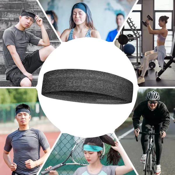 imageROCKBROS Mens Headband Running Elastic NonSlip Sweat Bands Soft Fabric Head Bands for Women Yoga Workout Basketballgrey