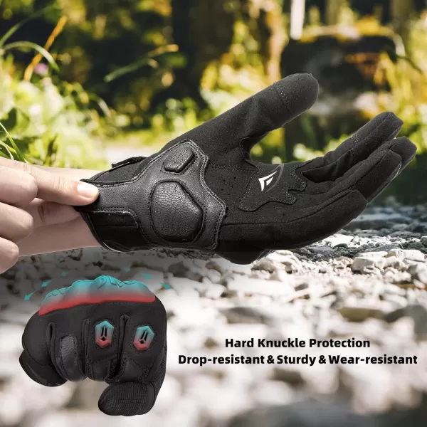 imageROCKBROS Motorcycle Gloves for Men Women Summer Breathable Mountain Bike Cycling Gloves Touchscreen Hard Knuckle Motocross Gloves for BMX MTBATVRoad Racing