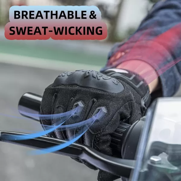imageROCKBROS Motorcycle Gloves for Men Women Summer Breathable Mountain Bike Cycling Gloves Touchscreen Hard Knuckle Motocross Gloves for BMX MTBATVRoad Racing