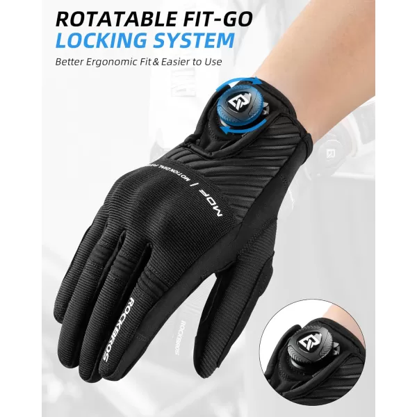 imageROCKBROS Motorcycle Riding Gloves for Men Women Touchscreen Motorcycle Gloves Breathable Cycling Hard Knuckles Gloves for Outdoor Sports Mountain Dirt Bike Bicycle MTB