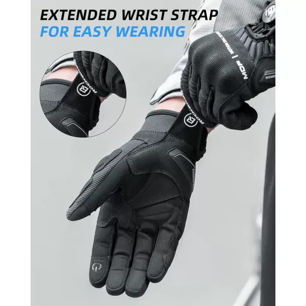 imageROCKBROS Motorcycle Riding Gloves for Men Women Touchscreen Motorcycle Gloves Breathable Cycling Hard Knuckles Gloves for Outdoor Sports Mountain Dirt Bike Bicycle MTB