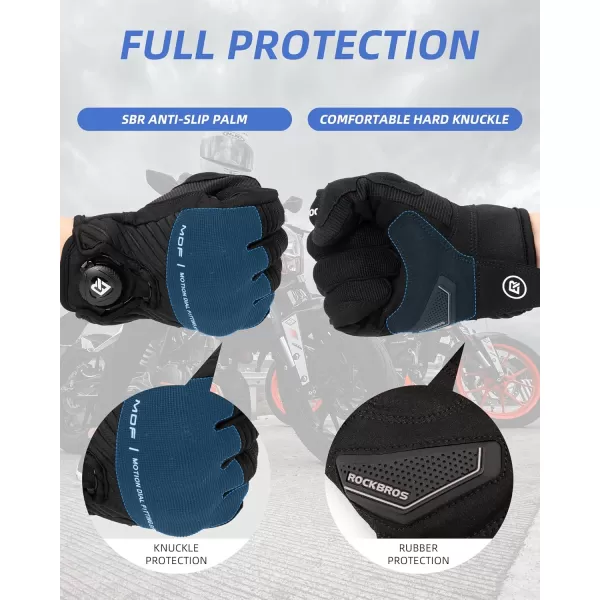 imageROCKBROS Motorcycle Riding Gloves for Men Women Touchscreen Motorcycle Gloves Breathable Cycling Hard Knuckles Gloves for Outdoor Sports Mountain Dirt Bike Bicycle MTB