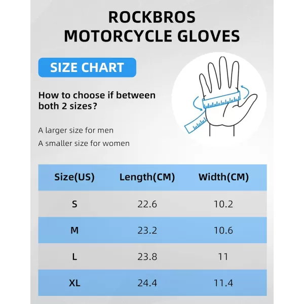 imageROCKBROS Motorcycle Riding Gloves for Men Women Touchscreen Motorcycle Gloves Breathable Cycling Hard Knuckles Gloves for Outdoor Sports Mountain Dirt Bike Bicycle MTB