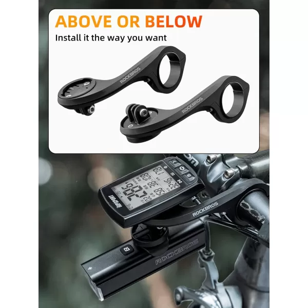 imageROCKBROS Out Front Mount Compatible with Garmin iGPSPORT  Bike Handlebar 126138 3235mm