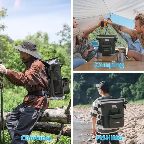 imageROCKBROS Soft Cooler Backpack 36 Can Insulated Soft Sided Cooler Bag LeakProof with Removeable Pockets Portable for Picnic Beach Camping Outdoor Party