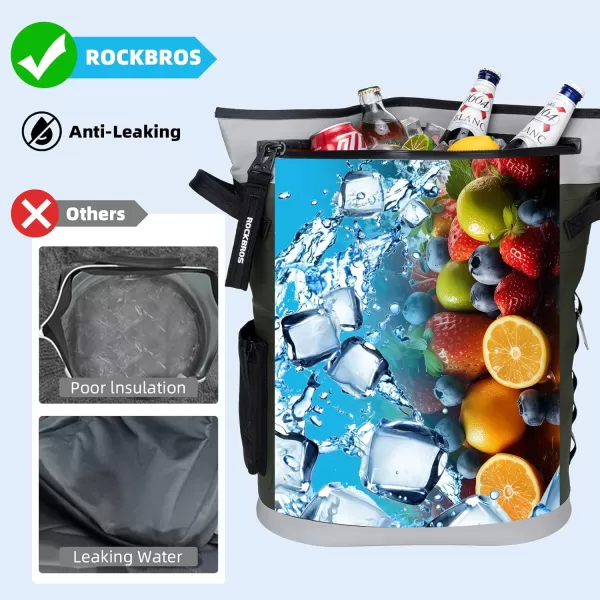 imageROCKBROS Soft Cooler Backpack 36 Can Insulated Soft Sided Cooler Bag LeakProof with Removeable Pockets Portable for Picnic Beach Camping Outdoor Party