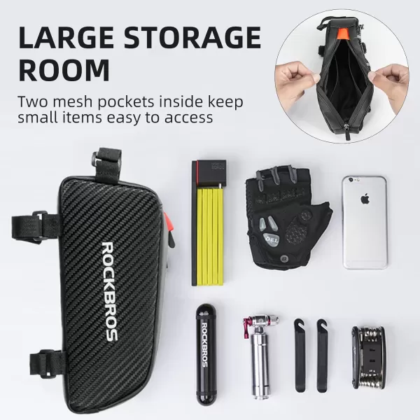 imageROCKBROS Top Tube Bike Bag Bicycle Front Frame Bag Bike Accessories Pouch Compatible with iPhone 141312 Pro Galaxy S22S21STYLE 1