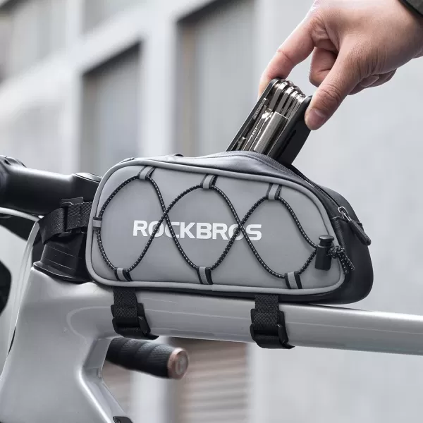 imageROCKBROS Top Tube Bike Bag Bicycle Front Frame Bag Bike Accessories Pouch Compatible with iPhone 141312 Pro Galaxy S22S21STYLE 3