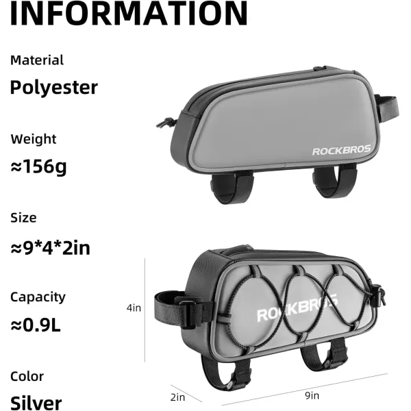imageROCKBROS Top Tube Bike Bag Bicycle Front Frame Bag Bike Accessories Pouch Compatible with iPhone 141312 Pro Galaxy S22S21STYLE 3