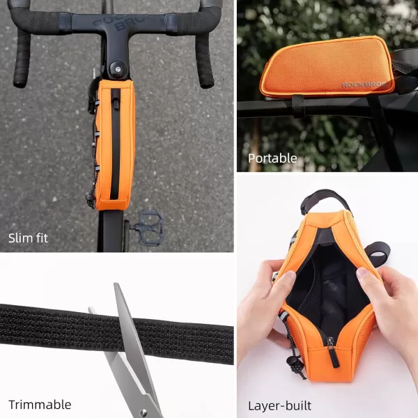 imageROCKBROS Top Tube Bike Bag Bicycle Front Frame Bag Bike Accessories Pouch Compatible with iPhone 141312 Pro Galaxy S22S21STYLE 4