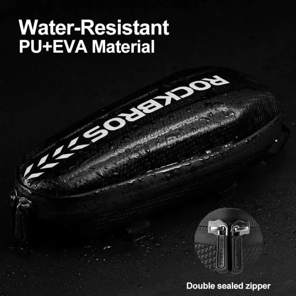 imageROCKBROS Top Tube Bike Bag Bike Front Frame Bag EVA Bicycle Bag Bike Accessories Pouch Storage Pack Water Resistant Bike Phone Bag Below 62quot65quot for Mountain Road BikeLarge15L