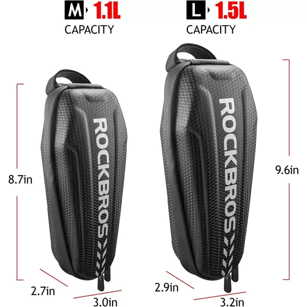 imageROCKBROS Top Tube Bike Bag Bike Front Frame Bag EVA Bicycle Bag Bike Accessories Pouch Storage Pack Water Resistant Bike Phone Bag Below 62quot65quot for Mountain Road BikeLarge15L