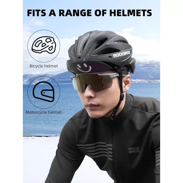 imageROCKBROS Winter Cycling Caps for Men and Women Windproof Cycling Hat Under Helmet Liner Breathable Sweat Absorbent with Sun Visor Black