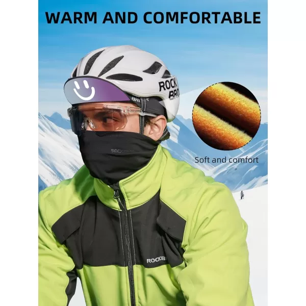 imageROCKBROS Winter Cycling Caps for Men and Women Windproof Cycling Hat Under Helmet Liner Breathable Sweat Absorbent with Sun Visor Black