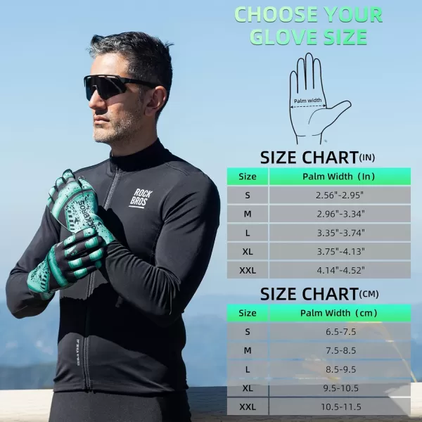 imageROCKBROS Winter Cycling Gloves for Men Thermal Bike Gloves Windproof AntiSlip Full Finger Mountain Bike GlovesMedium