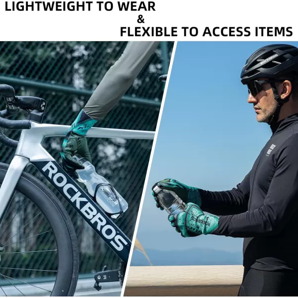 imageROCKBROS Winter Cycling Gloves for Men Thermal Bike Gloves Windproof AntiSlip Full Finger Mountain Bike GlovesMedium