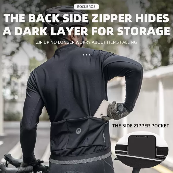 imageROCKBROS Winter Cycling Jacket for Men Thermal Fleece Bike Jackets Windproof Cold Weather Running Jacket BreathableGreen
