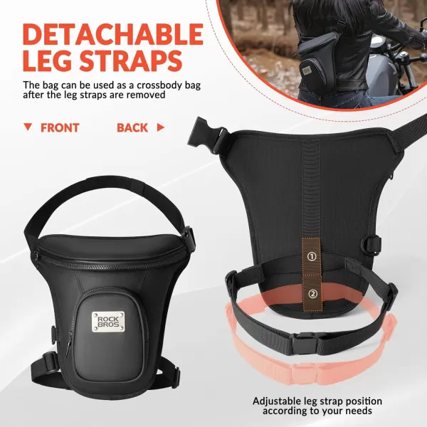 imageROCKRBOS Motorcycle Thigh Bag Drop Leg Bag for Women Men with Leg Strap Removable Thigh Purse for Travel Hiking Climbing Outdoor