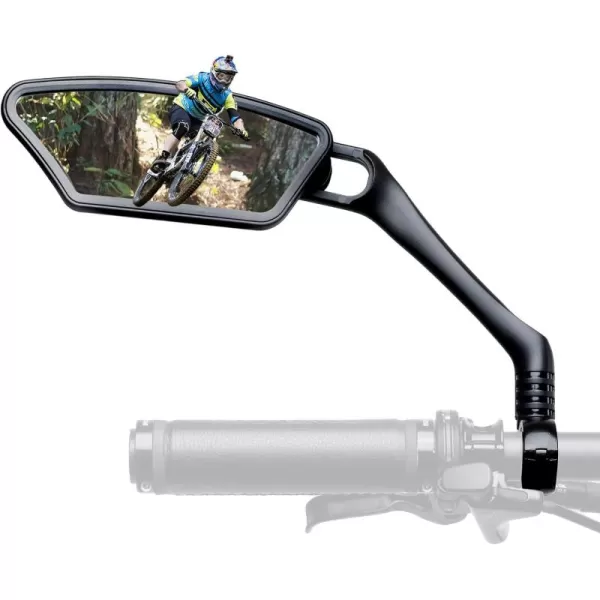 imageROCKBROS 2024 Bike Mirror HD BlastResistant Bike Mirror Handlebar Mount 360 Degree Adjustable Ebike Mirror Rotatable Bicycle Mirror Easy to Installblackleft