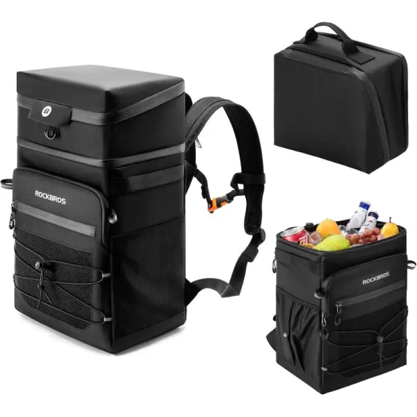 imageROCKBROS Backpack Cooler Insulated 36 Cans Soft Cooler BackpackLeakproof with Removable Lunch Bag Lightweight Portable for Beach Picnic Camping Outdoor Party