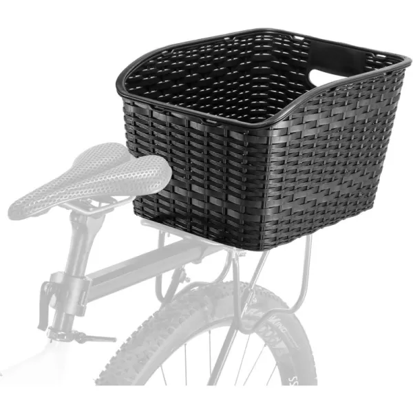 imageROCKBROS Bike Basket Rear Durable Bicycle Rack Baskets Lightweight Bike Cargo Basket with 30L Large Capacity Easy to Install