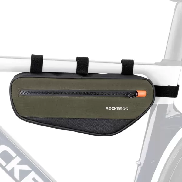 imageROCKBROS Bike Frame Bag Bike Handlebar Bag Bike Bag with Large Opening Zippers Bike Pounch For Mountain Road Bike Quick Release 15L