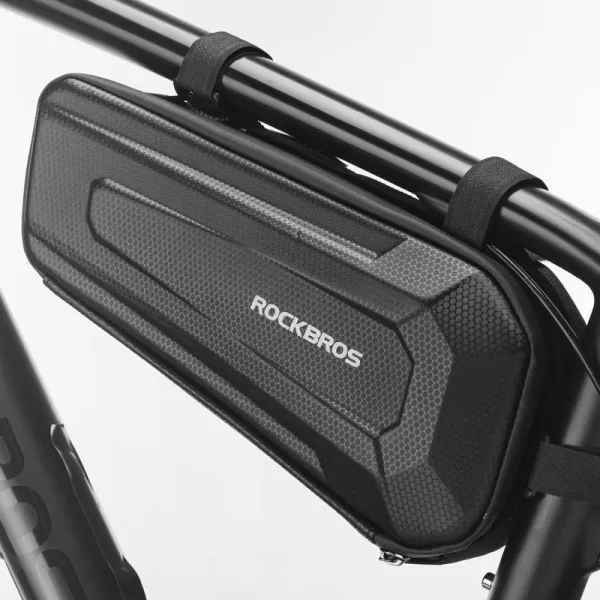 imageROCKBROS Bike Frame Bag Hard Shell EVA Bike Triangle Bag Bike Top Tube Bag 15L Capacity