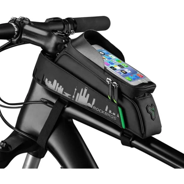 imageROCKBROS Bike Phone Mount Bag Waterproof Bike Phone Front Frame Bag Cell Phone Holder Bag for Bicycle Phone Bag Case compatible with iPhone X XS 7 8 Plus under 58quotblack 58