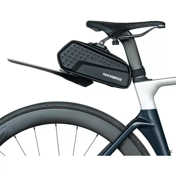 imageROCKBROS Bike Saddle Bag Bike Seat Bag with Mudguard Hard Bag Bicycle Shell 3D Saddle with Reflective Strip for Mountain Road Bikes