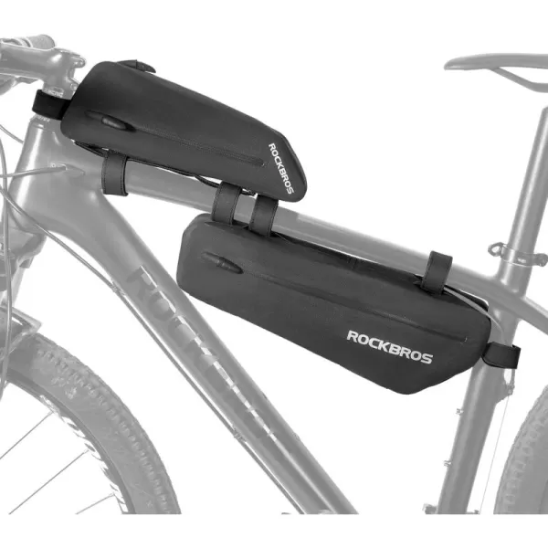imageROCKBROS Bike Top Tube Bag Bike Frame Bag For Super 73Waterproof Bike Bag Pouch Pack Bike Phone Bag Cycling Accessories Pouch for Mountain Road Bike 2 pieces combi