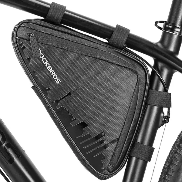 imageROCKBROS Bike Triangle Frame Bag Bike Triangle Bag with Two Side Pockets 15LBlack