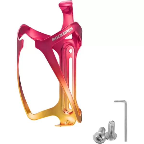 imageROCKBROS Bike Water Bottle Holder Durable Aluminum Water Bottle Holder for Bike Lightweight Bike Bottle Holder for Bicycle MTB RoadMountain Bikesredgold