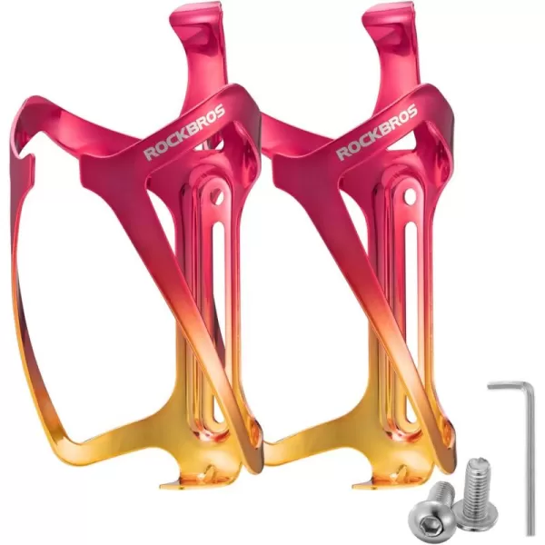 imageROCKBROS Bike Water Bottle Holder Durable Aluminum Water Bottle Holder for Bike Lightweight Bike Bottle Holder for Bicycle MTB RoadMountain Bikesredgold2