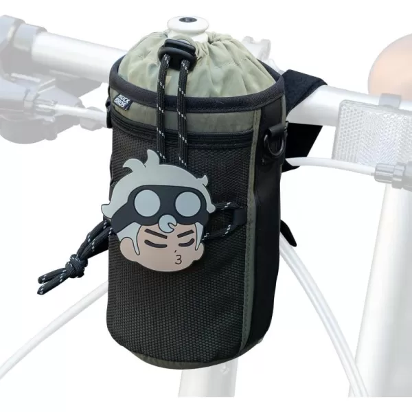 imageROCKBROS Bike Water Bottle Holder Handlebar with Mesh Pockets Bike Cup Holder Bag for Kids Adult Bike Ebike Scooter Boat Wheelchair