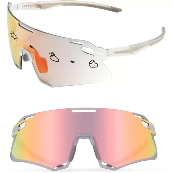 imageROCKBROS Cycling Glasses Bike Photochromic Sunglasses for Men TR90 MTB Biking Sunglasses