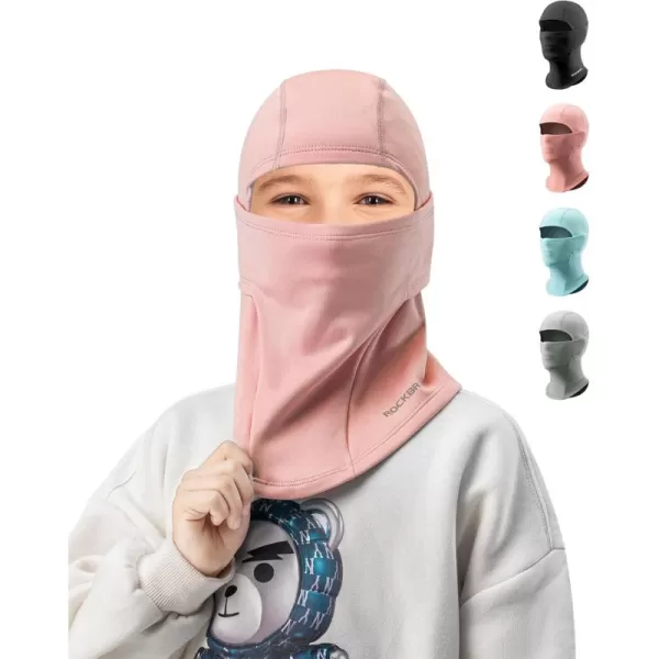 imageROCKBROS Kids Balaclava Ski Mask Winter Mask for Cold Weather Windproof Kids Neck Gaiters for Skiing Cycling OutdoorPink