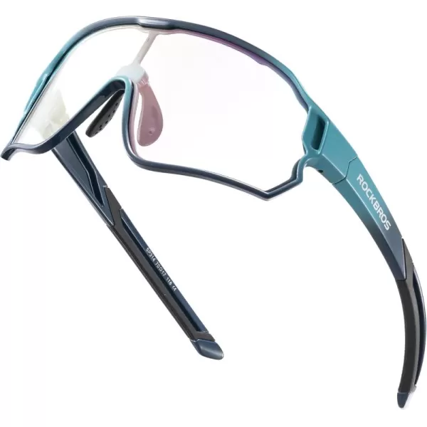 imageROCKBROS Kids Sunglasses Photochromic Sports Sunglasses For Boys Girls Youth MTB Biking Sunglasses for Kids Ages 8 to 14Pansy Gradient