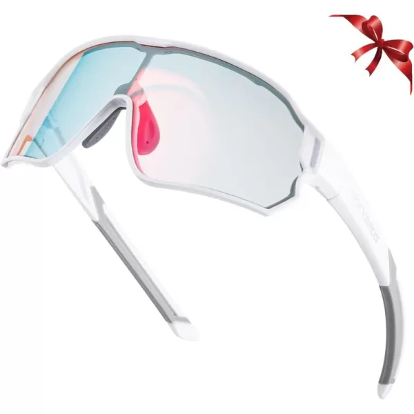 imageROCKBROS Kids Sunglasses Photochromic Sports Sunglasses For Boys Girls Youth MTB Biking Sunglasses for Kids Ages 8 to 14Transparent Pink