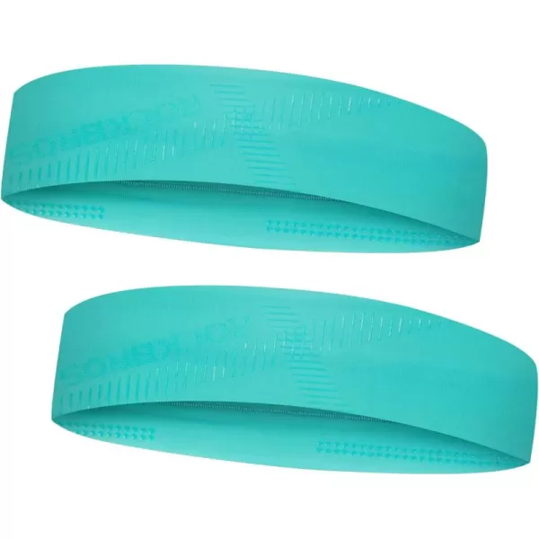 imageROCKBROS Mens Headband Running Elastic NonSlip Sweat Bands Soft Fabric Head Bands for Women Yoga Workout Basketballblue 2pack