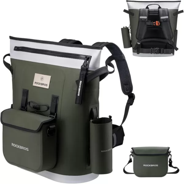 imageROCKBROS Soft Cooler Backpack 36 Can Insulated Soft Sided Cooler Bag LeakProof with Removeable Pockets Portable for Picnic Beach Camping Outdoor Party