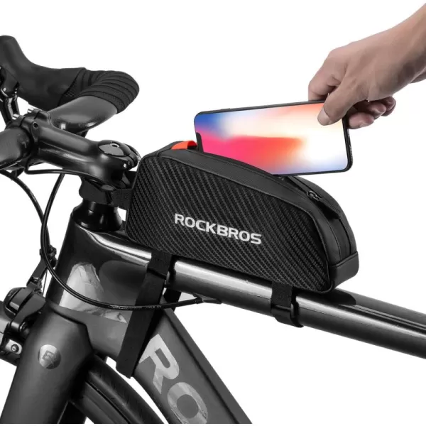 imageROCKBROS Top Tube Bike Bag Bicycle Front Frame Bag Bike Accessories Pouch Compatible with iPhone 141312 Pro Galaxy S22S21STYLE 1