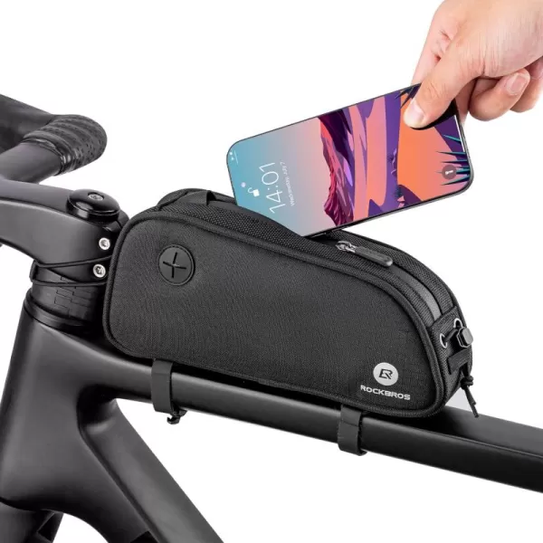 imageROCKBROS Top Tube Bike Bag Bicycle Front Frame Bag Bike Accessories Pouch Compatible with iPhone 141312 Pro Galaxy S22S21STYLE 2