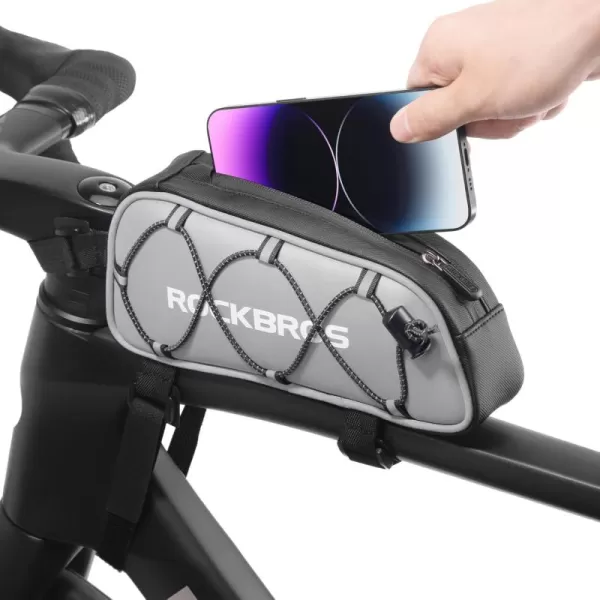 imageROCKBROS Top Tube Bike Bag Bicycle Front Frame Bag Bike Accessories Pouch Compatible with iPhone 141312 Pro Galaxy S22S21STYLE 3