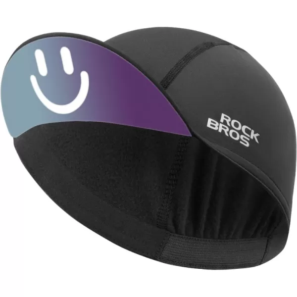imageROCKBROS Winter Cycling Caps for Men and Women Windproof Cycling Hat Under Helmet Liner Breathable Sweat Absorbent with Sun Visor Black